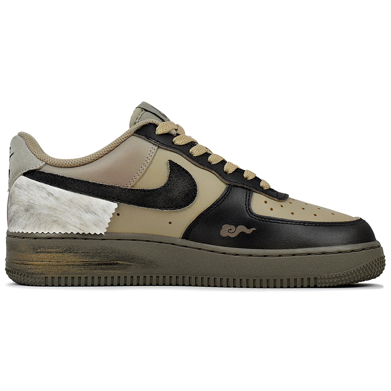 Nike Кроссовки для скейтбординга Air Force 1 с износостойким низким верхом, унисекс, черный и коричневый — фото 3