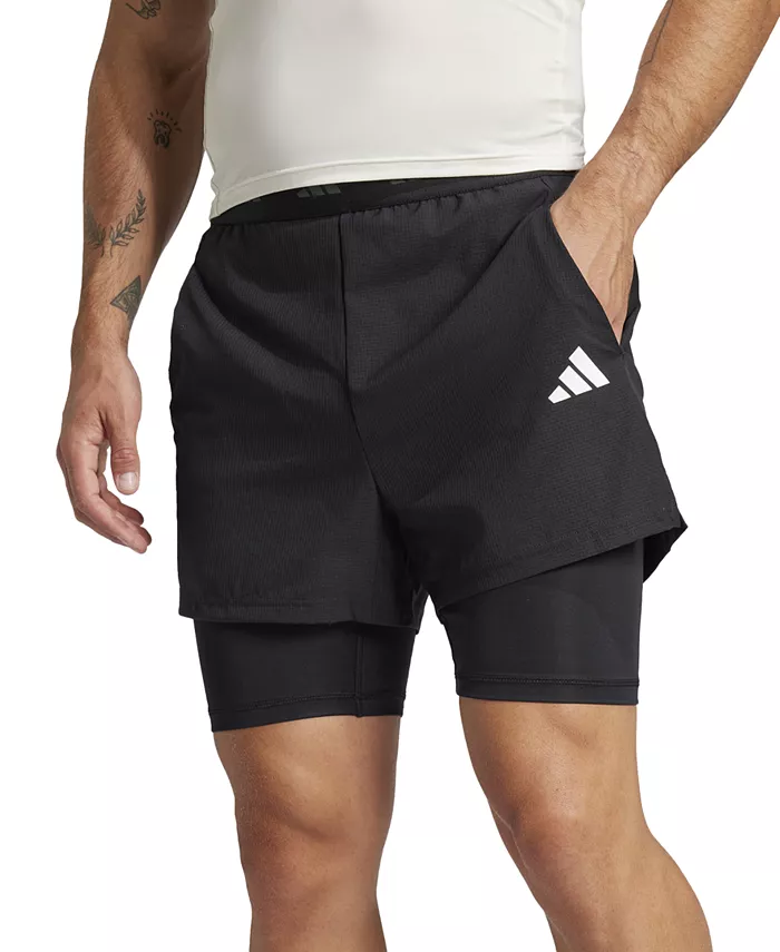 

Мужские шорты для спортзала 2-в-1 7" adidas, черный