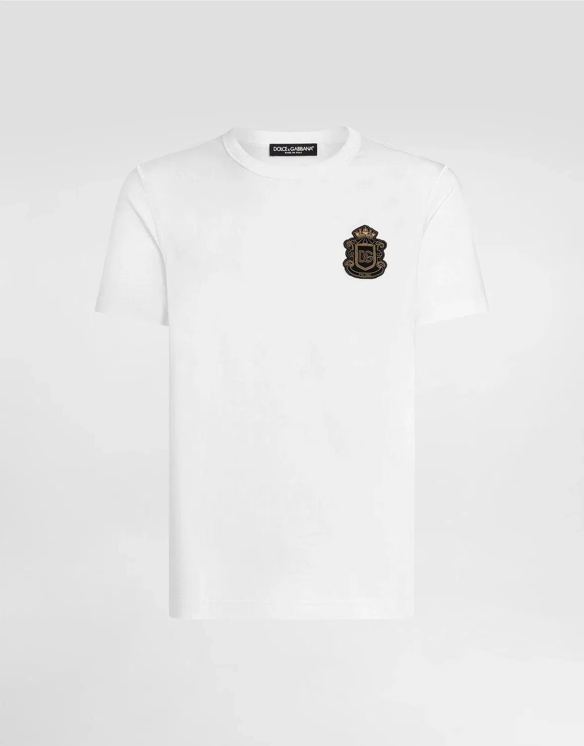Футболка с геральдическим нашивкой DOLCE & GABBANA, белый