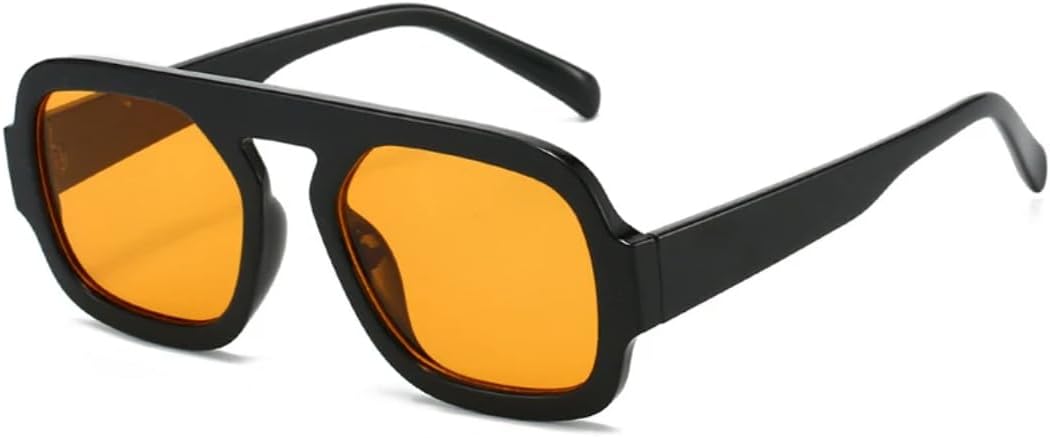 

Солнцезащитные очки для мужчин и женщин - защита UV400 - крупная оправа, градиентный панк, сине-зеленый цвет, для занятий спортом на открытом воздухе и вождения DSVIGF, Black Orange