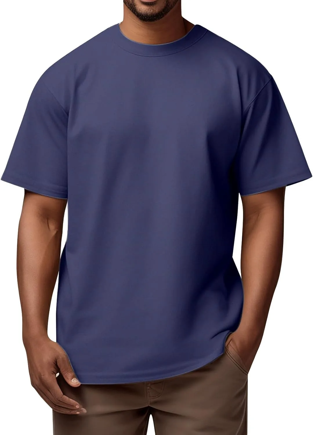 

Ymosrh мужская футболка летняя Casual Crew Neck короткий рукав однотонная