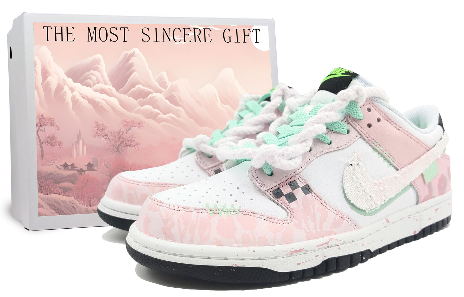 

Кроссовки Nike Dunk Skateboard Shoes Women's Low-Top Pink, розовый