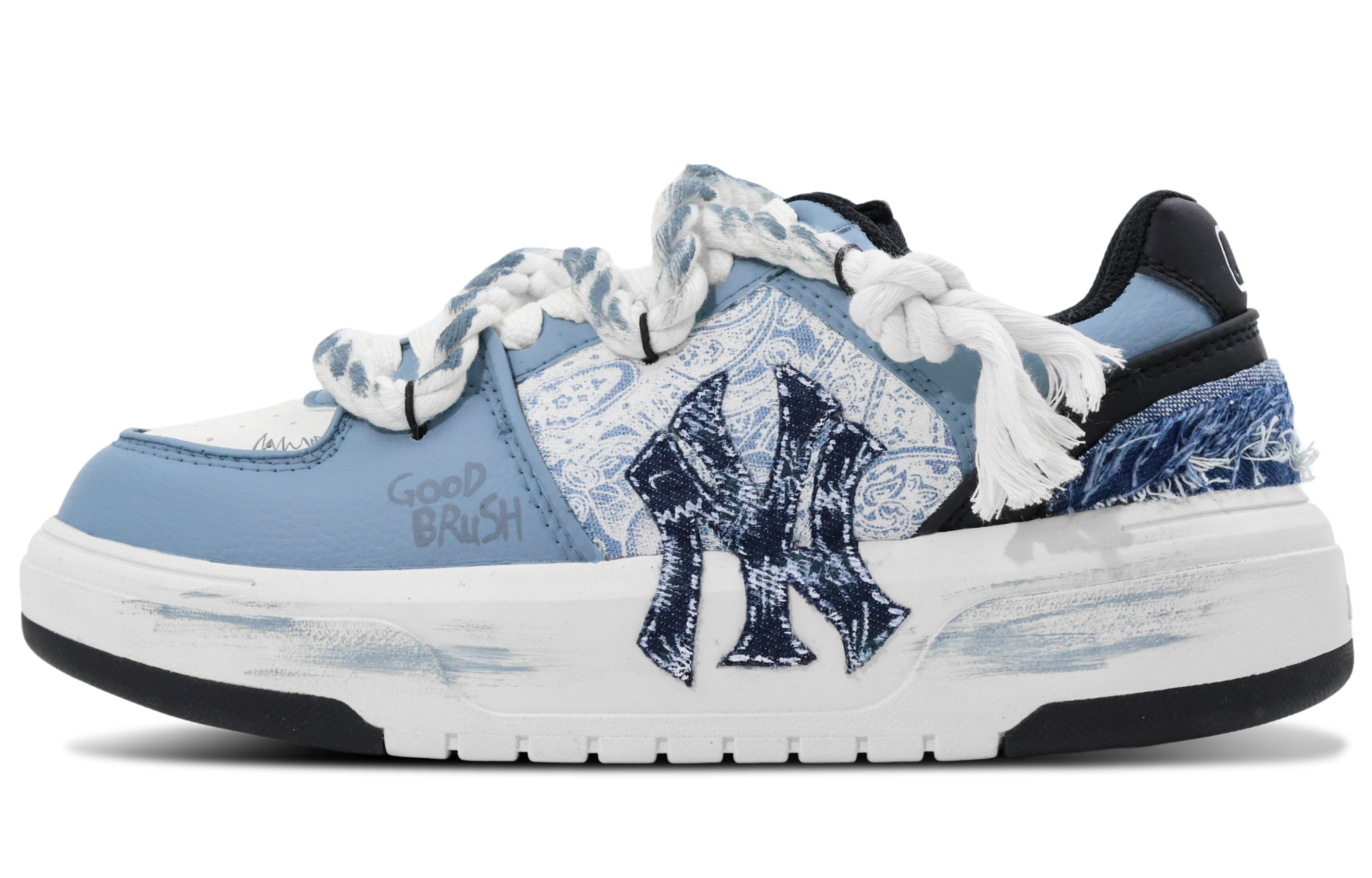 

MLB Chunky Liner Abrasion Resistant Height Increasing Low top Skateboard Shoes Unisex Blue