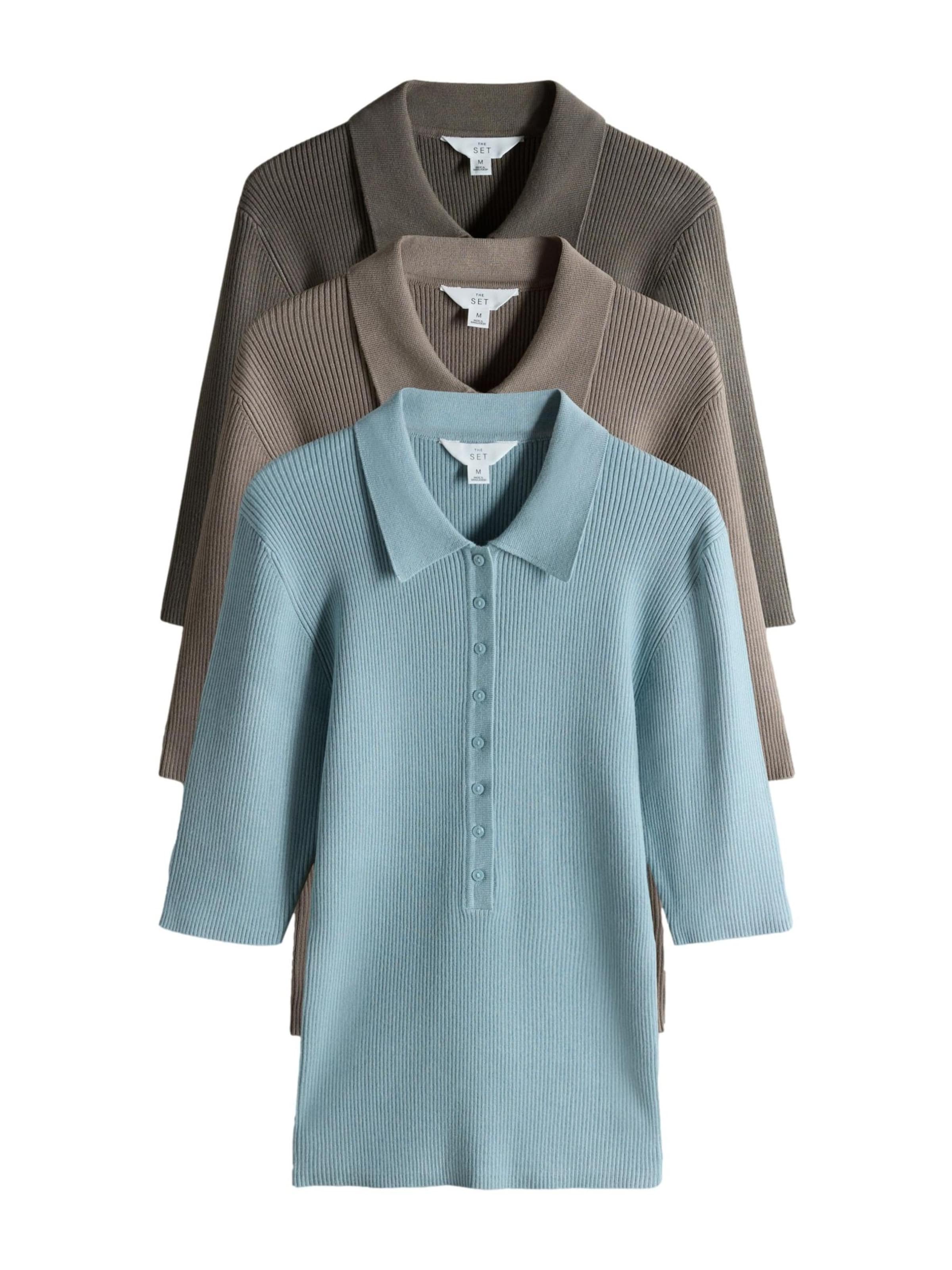 

The Set Свитер в цветах Cyan Blue, Chocolate, Sepia