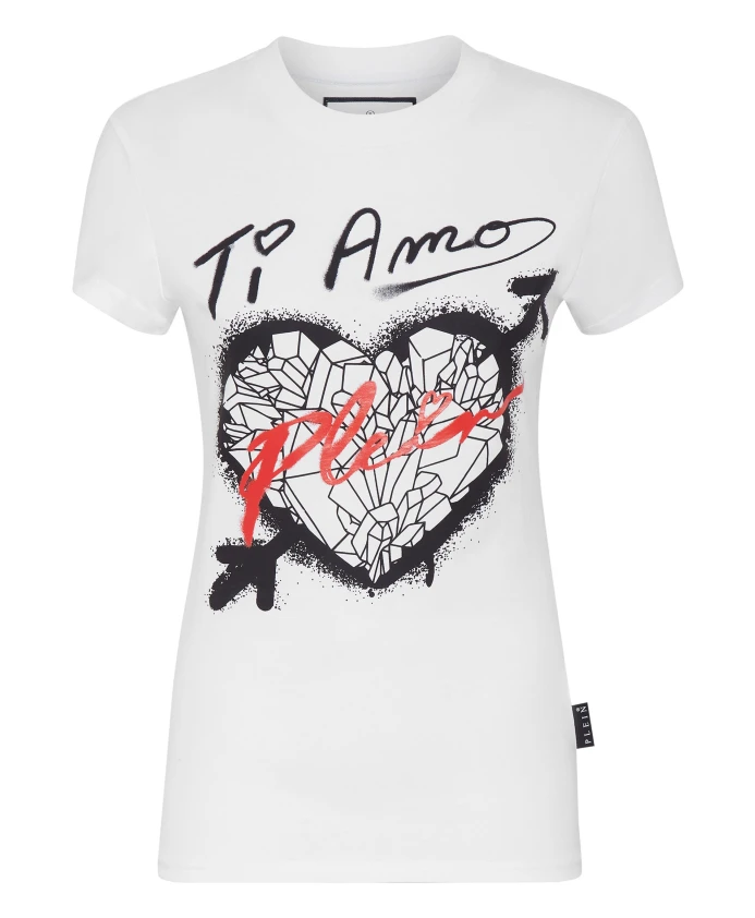 

Футболка с круглым вырезом, классический крой Philipp Plein, белый