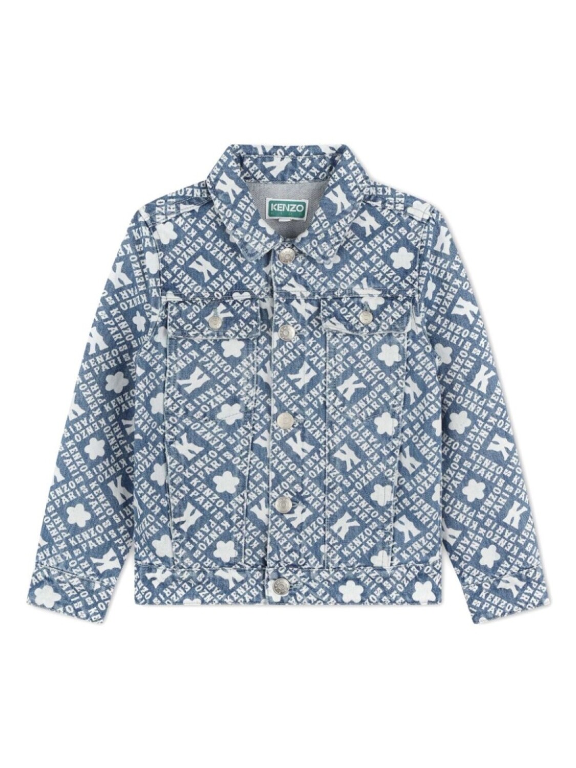 

Kenzo Kids куртка из денима с монограммой, синий