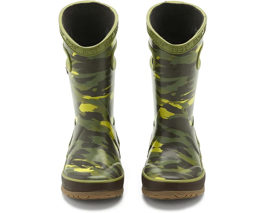 Детские резиновые сапоги Bogs Kids Rainboot Brush Camo (Little Kid/Big Kid), Green Multi — фото 2