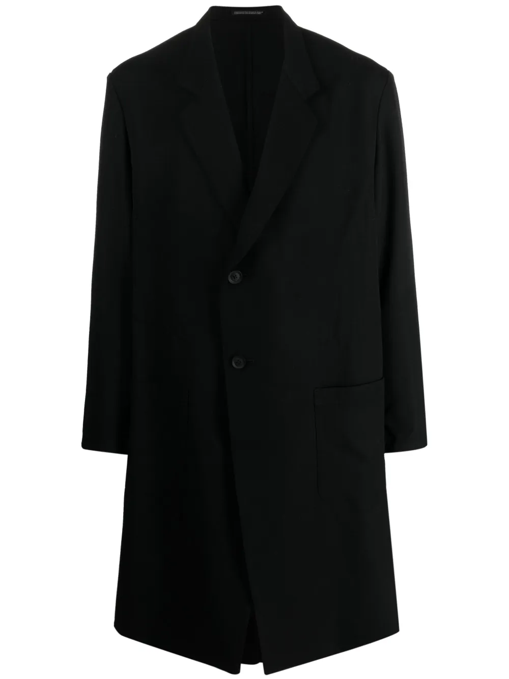 

Однобортное пальто с заостренными лацканами Yohji Yamamoto, черный