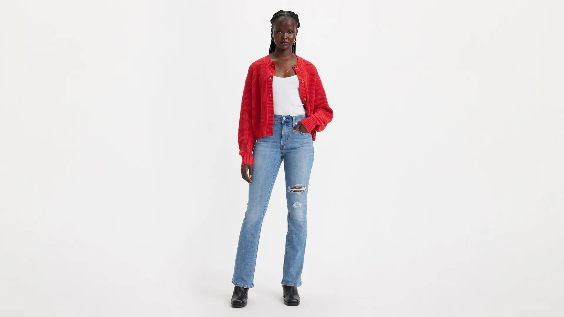

725 женские джинсы Bootcut с высокой посадкой Levi's, цвет Running to the Finish - Medium Wash
