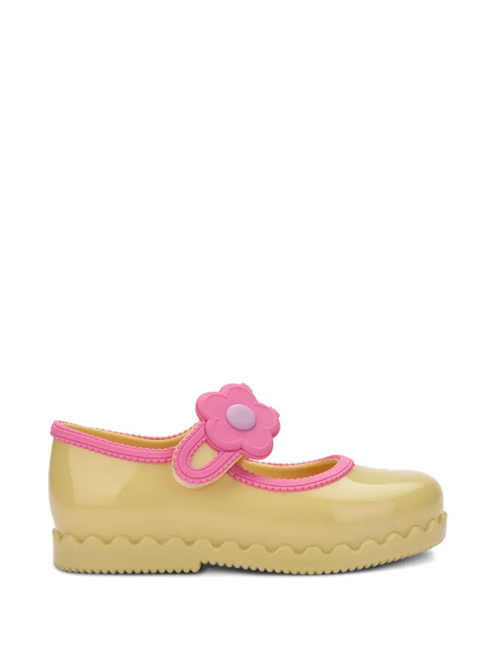 Балетки с цветочной аппликацией Mini Melissa, желтый