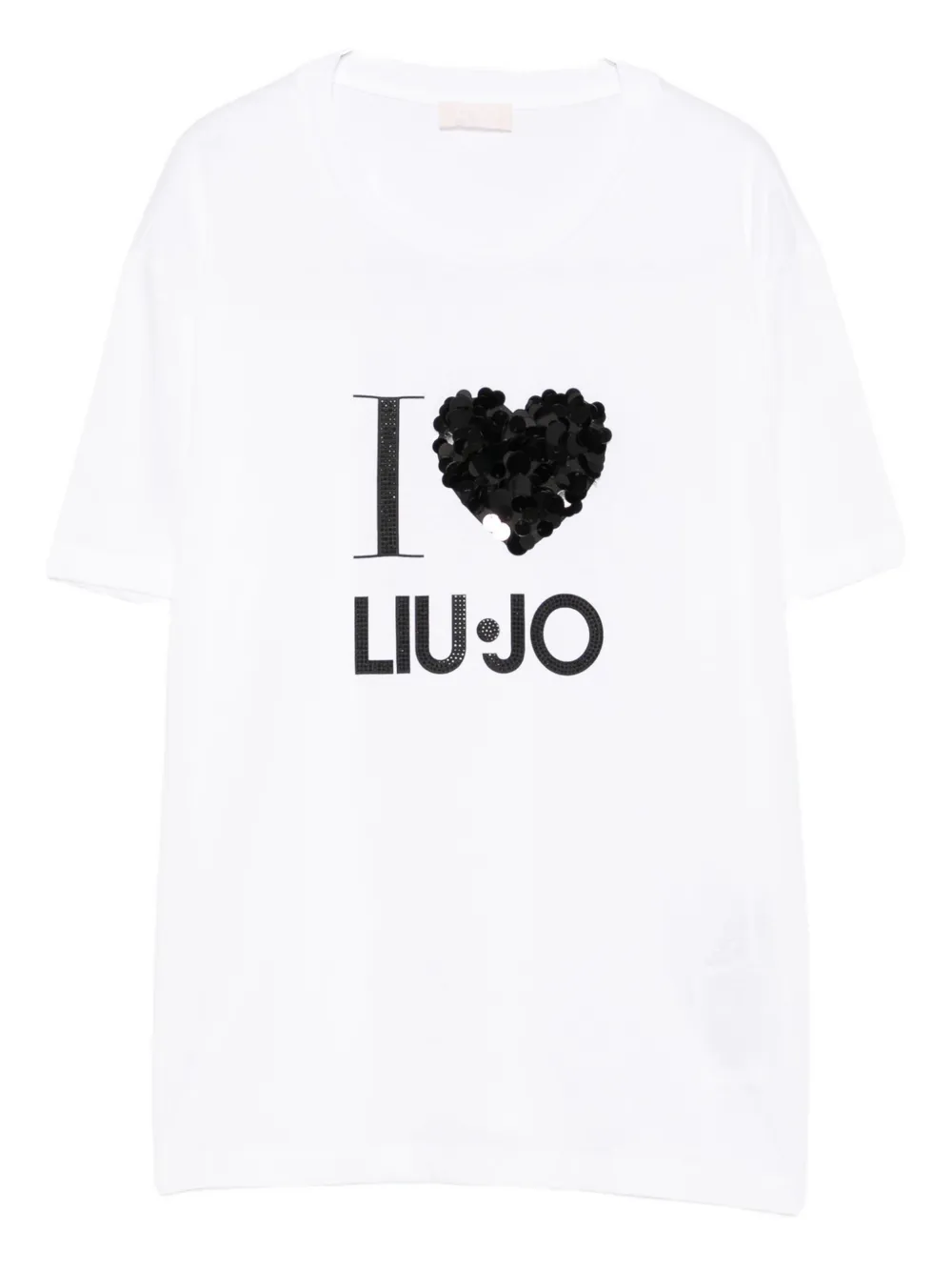 

Футболка с пайетками и сердечками LIU JO, белый