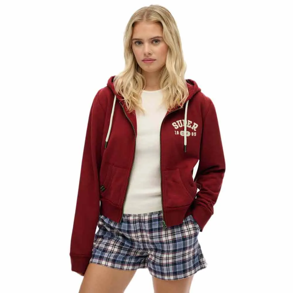 

Толстовка Superdry Athletic Relaxed Crop full zip, красный