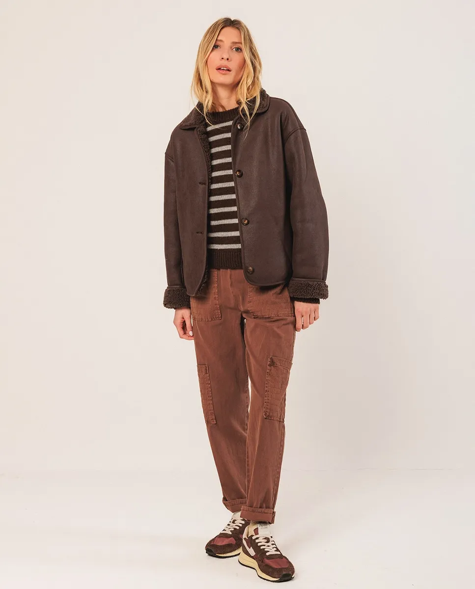 

Женское короткое пальто с длинными рукавами Indi & Cold, темно-коричневый