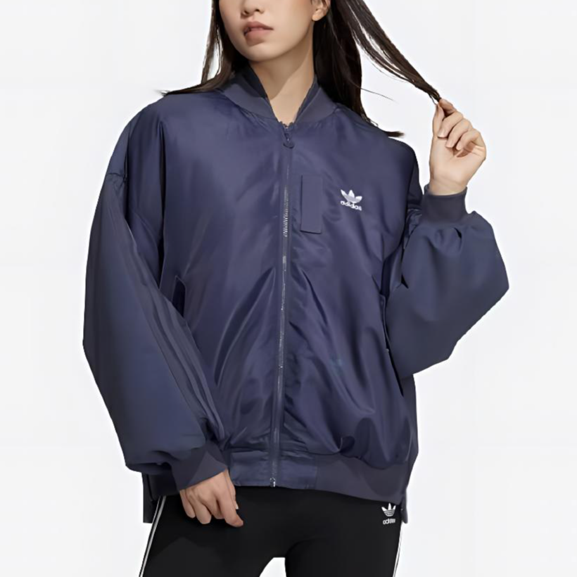 Adidas Originals Пуховик женский темно-серый и темно-синий — фото 4