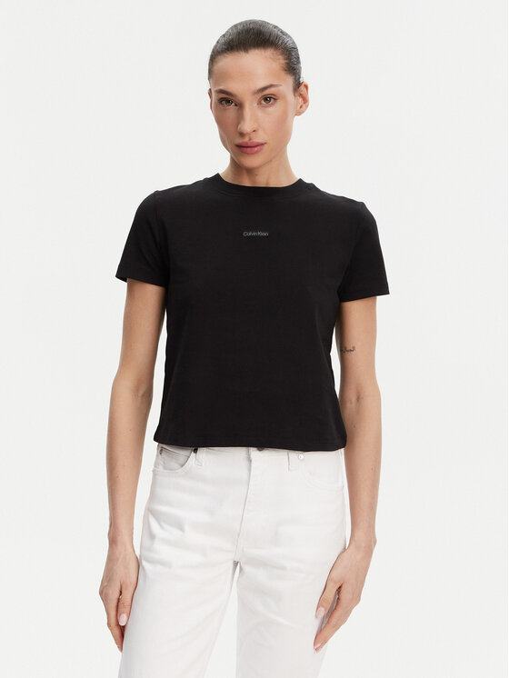 

Облегающая футболка Placed Institutional J20J225524 Calvin Klein Jeans, черный