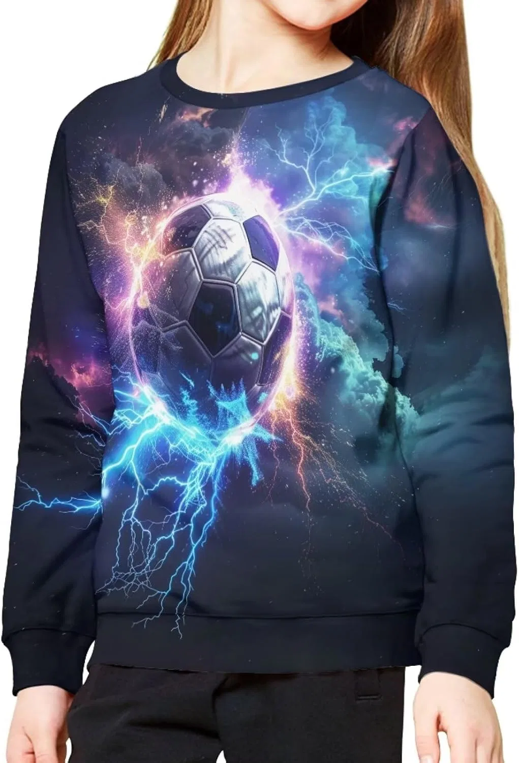 Свитшот детский с принтом ZPINXIGN, 1 Soccer Lightning — фото 2