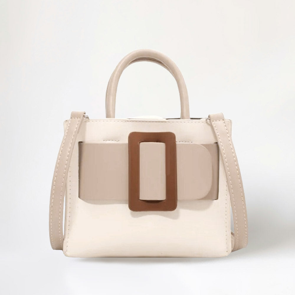 

Мини-сумка кросс-боди с пряжкой из искусственной кожи FASHNZFAB, слоновая кость