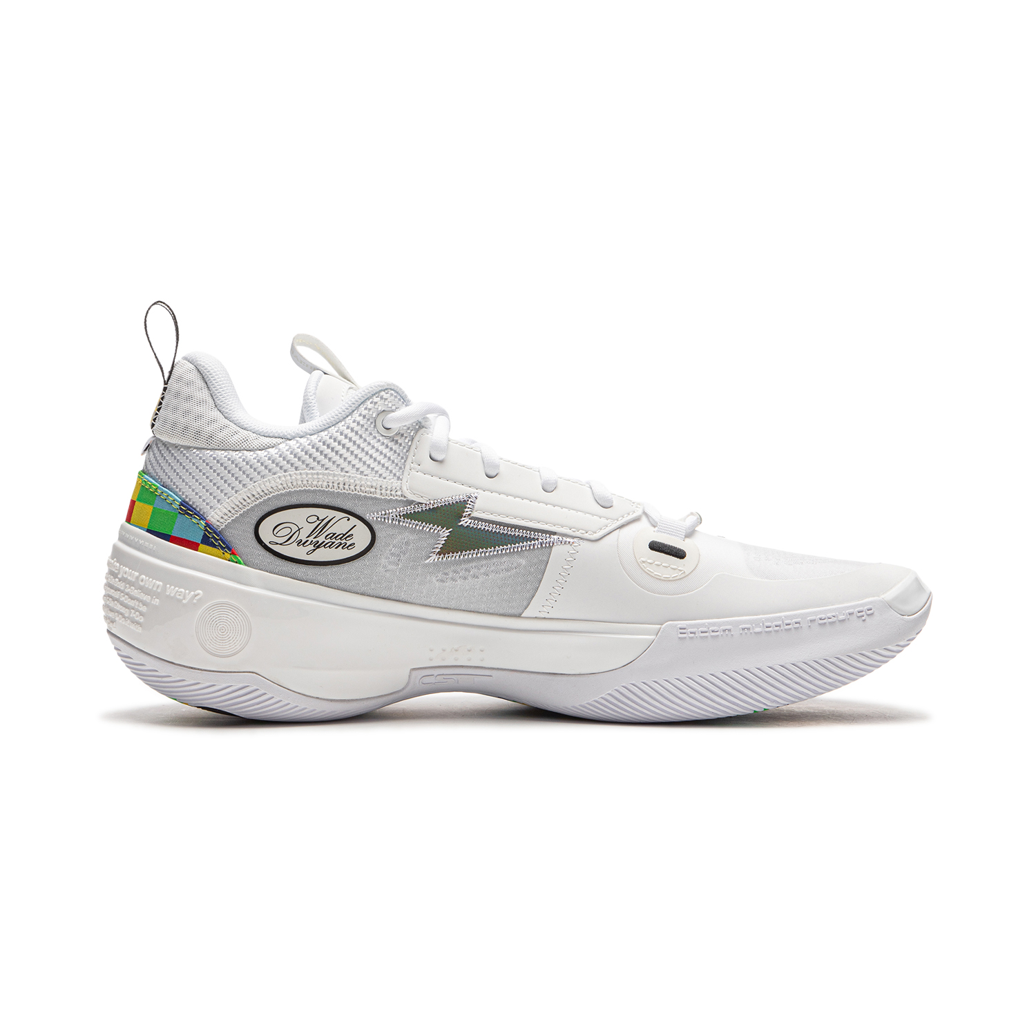 Лининг WOW 10 Way Of Wade 10 нескользящий износостойкий низкий баскетбольный кроссовок мужской бело-серый — фото 2