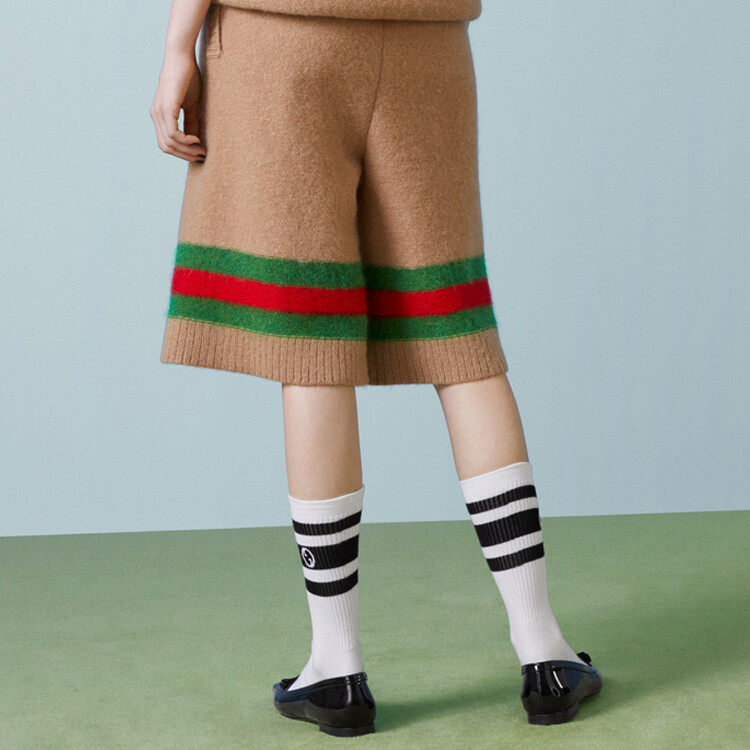 Шорты женские повседневные Gucci Классические, премиальное качество, верблюжий — фото 4