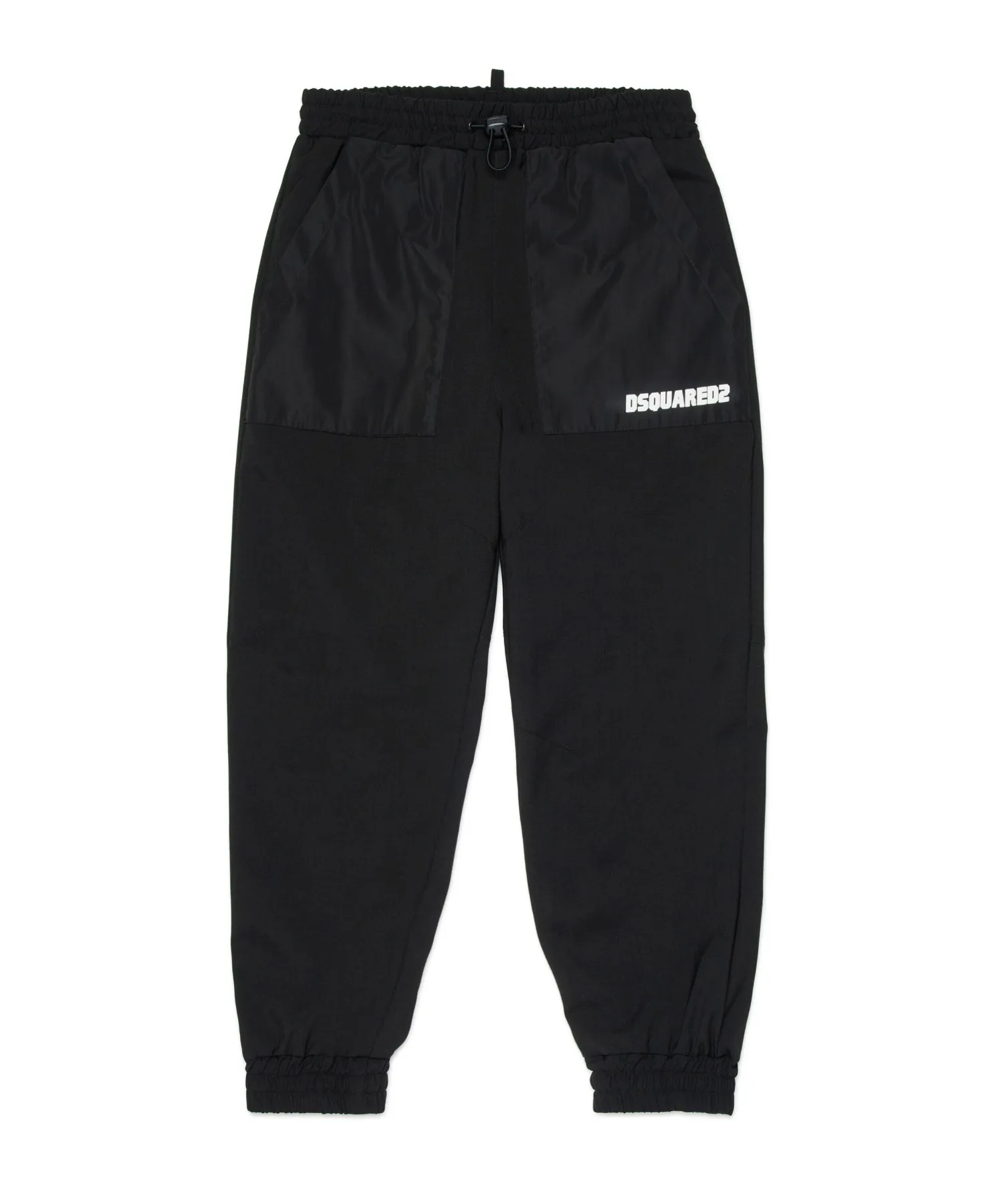 Детские штаны из смесовой ткани с логотипом DSQUARED KID DQ3203D0AGV чёрные