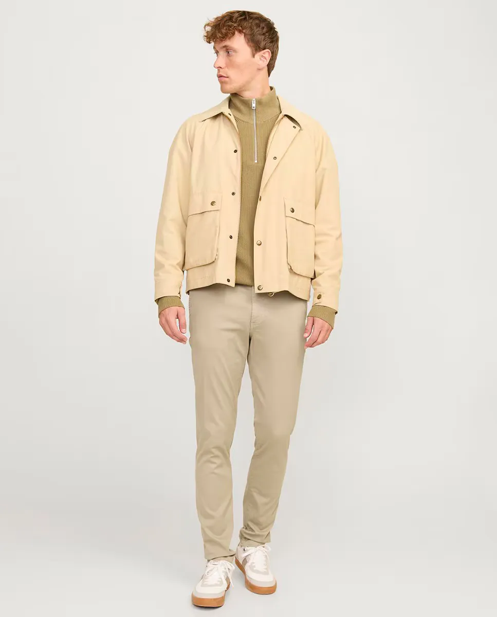 

Мужские чиносы узкого кроя со средней талией Jack & Jones, бежевый