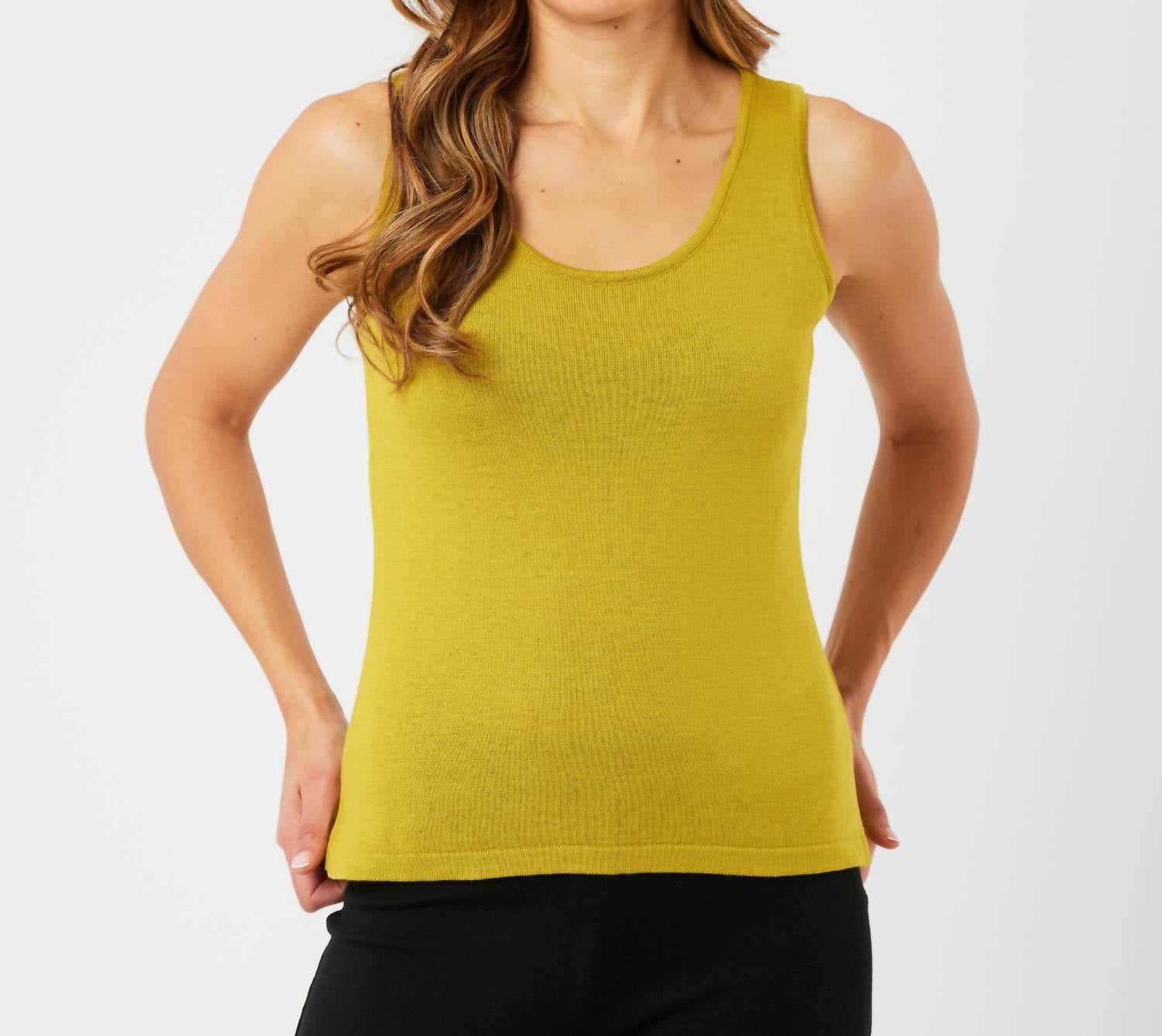 

Вязаная майка горчичного цвета Angel Apparel, цвет mustard