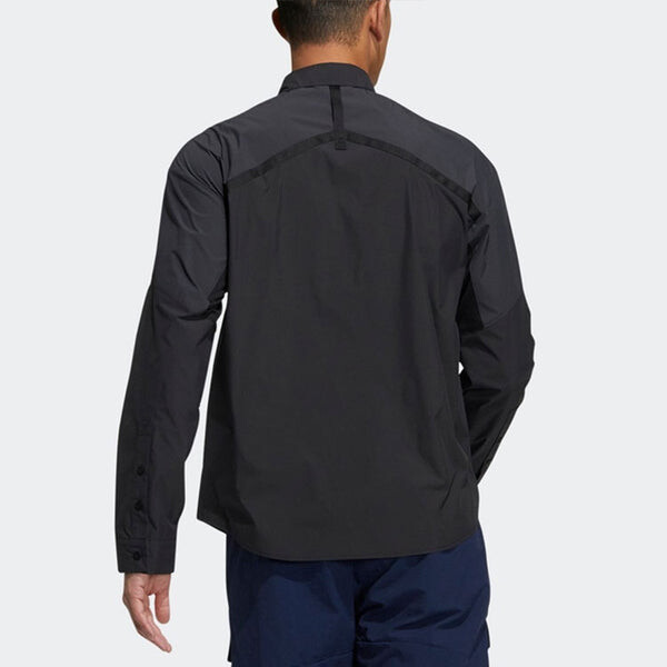 Рубашка adidas Casual Sports Solid Color Breathable Long Sleeves Shirt Black, мультиколор — фото 4