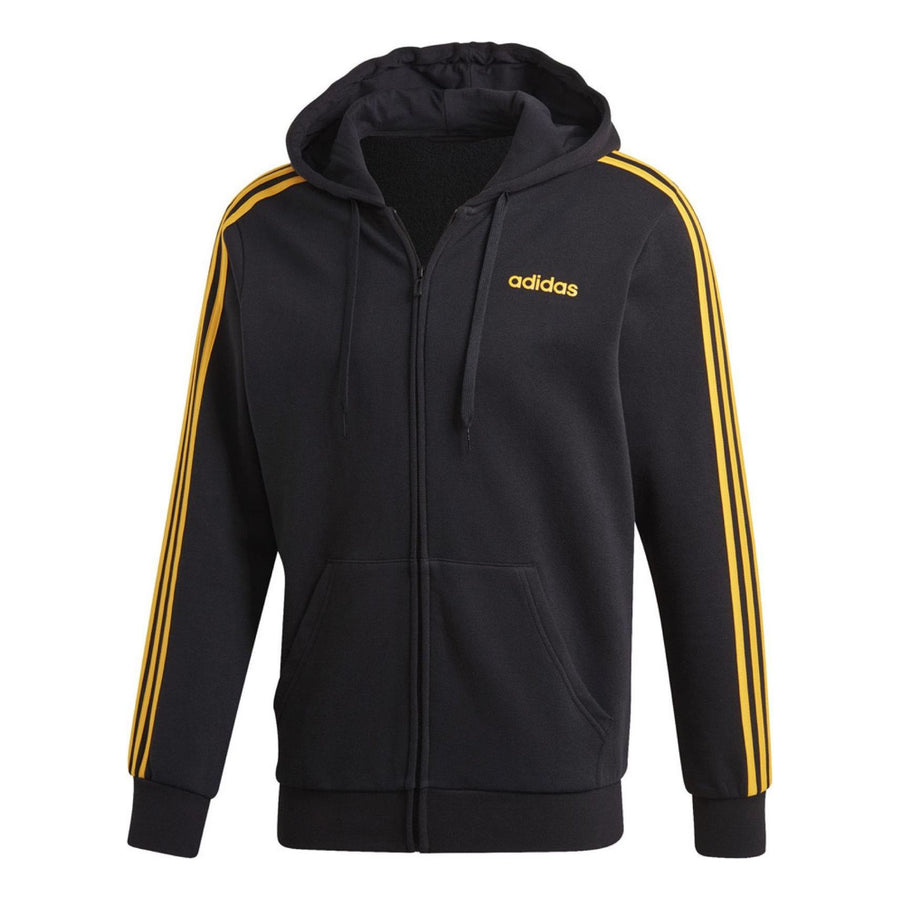 

Худи adidas 3 Stripes Fleece Hoodie 'Black Yellow', черный