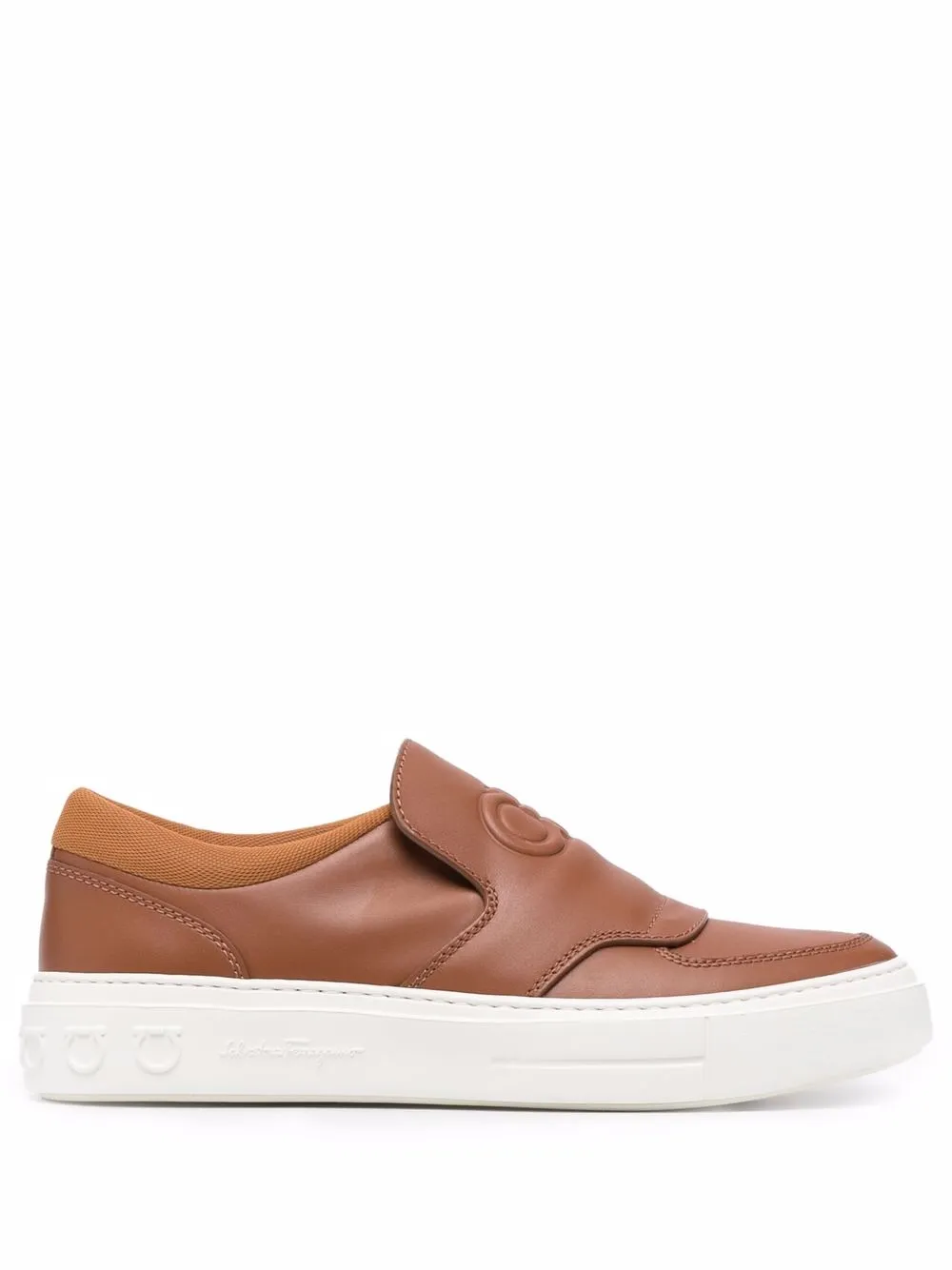 

Слипоны с декором Gancini Ferragamo, коричневый