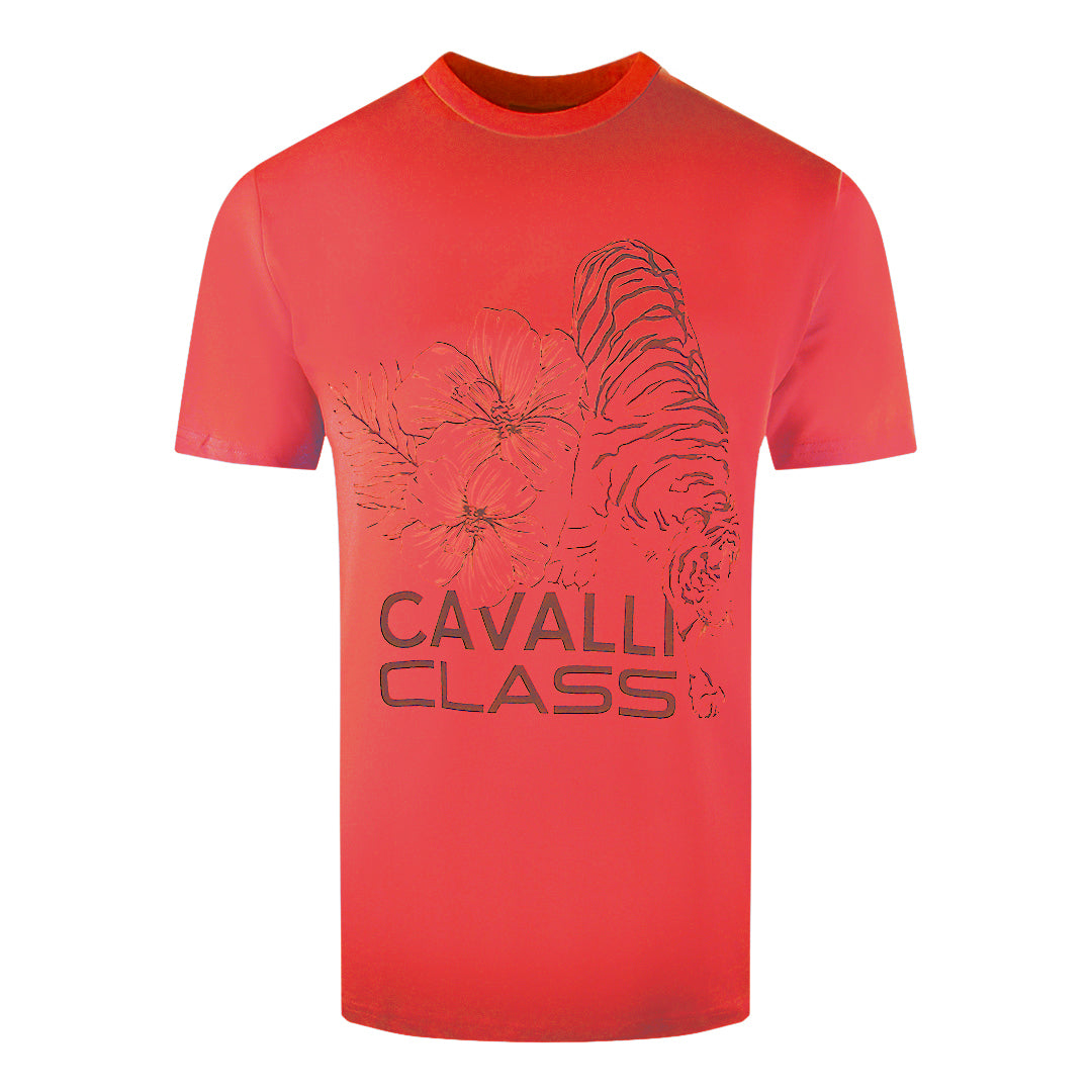 

Футболка it с цветочным тигровым узором класса cavalli Cavalli Class, красный