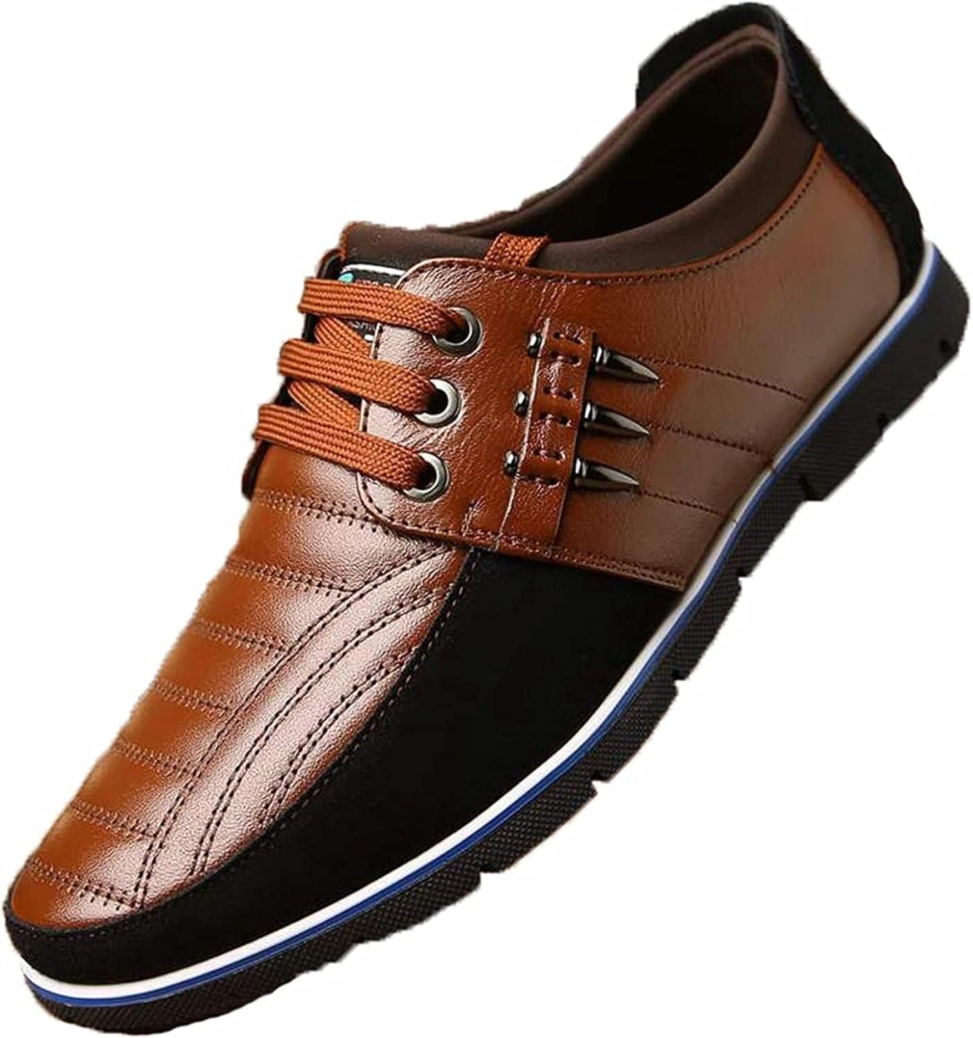 

Мужские деловые кожаные туфли Yiozoi, легкие, с нескользящей подошвой, низкие, с круглым носком, на шнуровке, плоские, для свадьбы и офиса, коричневый