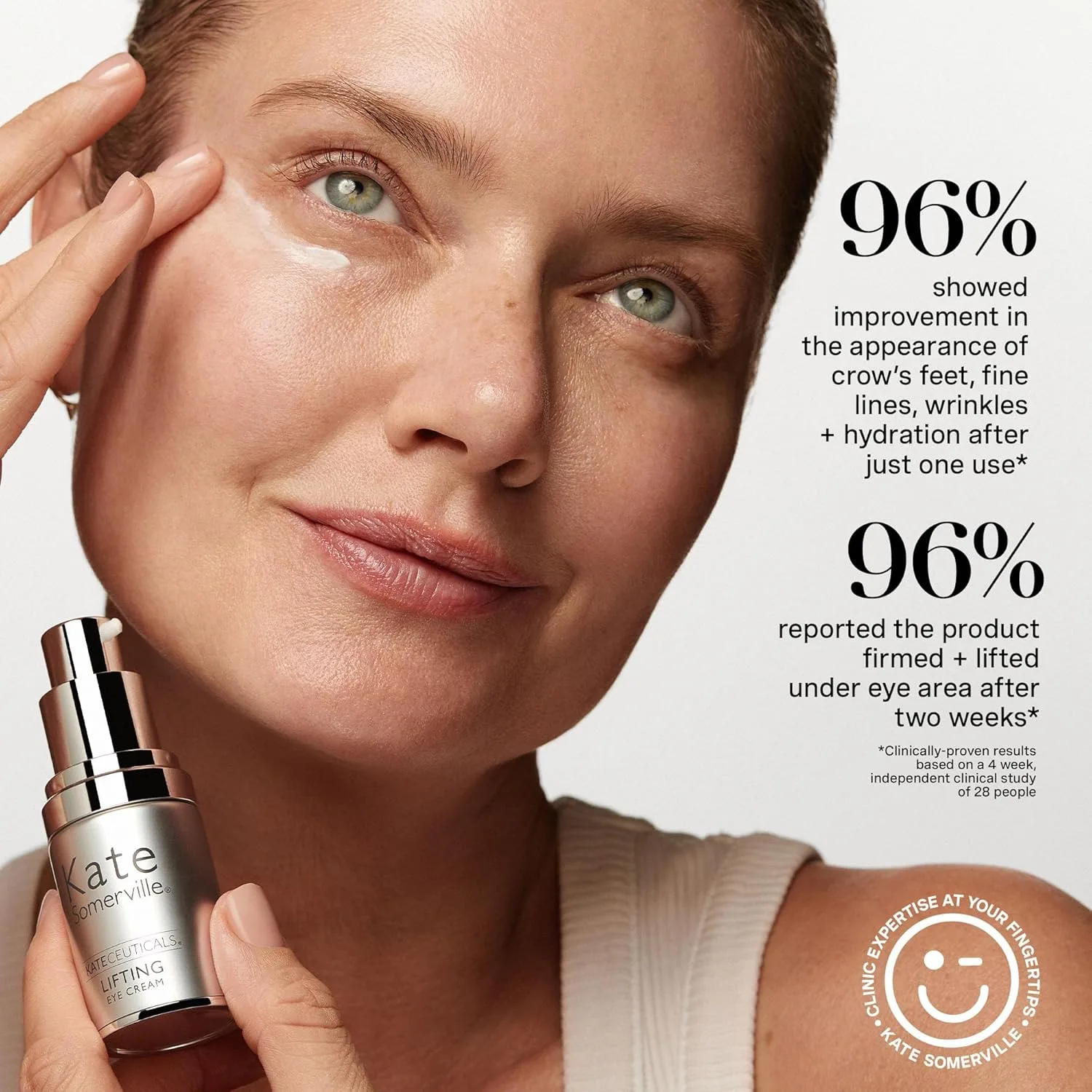 Крем для лица Kate Somerville KateCeuticals Lifting Eye Cream - мощное антивозрастное средство, заметно разглаживает мелкие морщины, 0,5 жидких унций. — фото 4