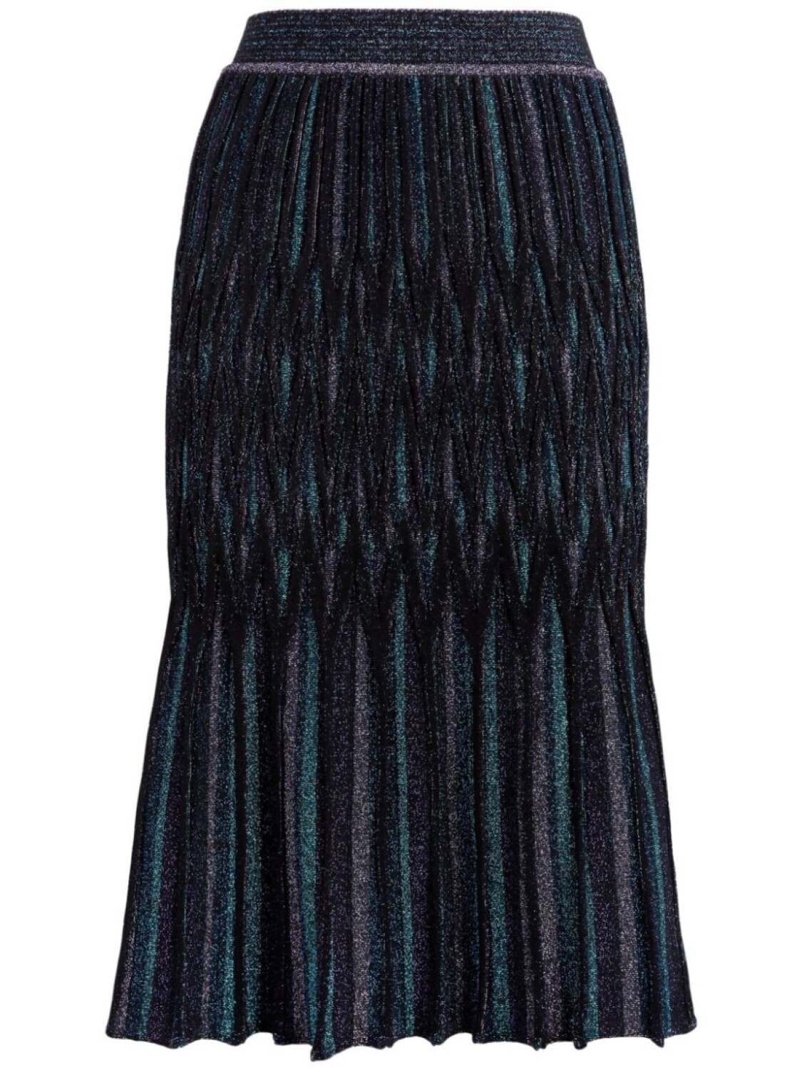 

Missoni расклешенная юбка миди ламе с ромбовидным узором, черный