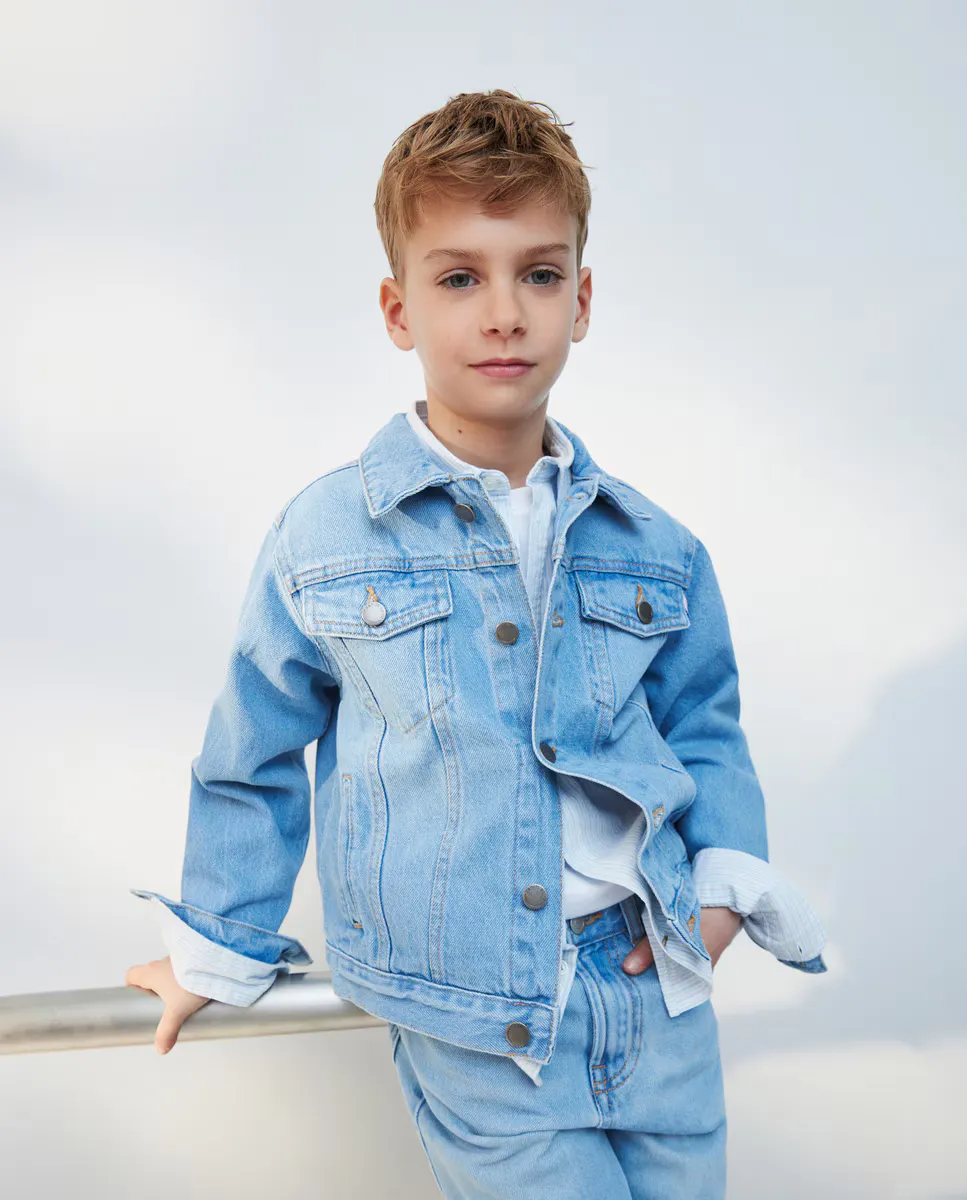

Джинсовая куртка для мальчика Kids El Corte Inglés, светло-голубой