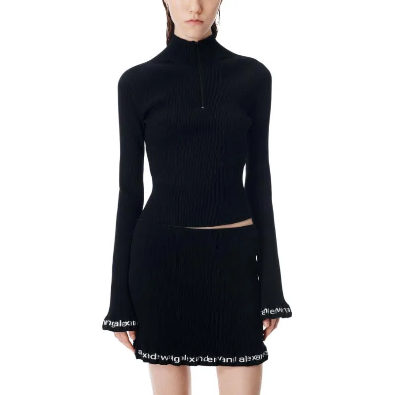 Мини-юбка ribbed Alexander Wang, Black