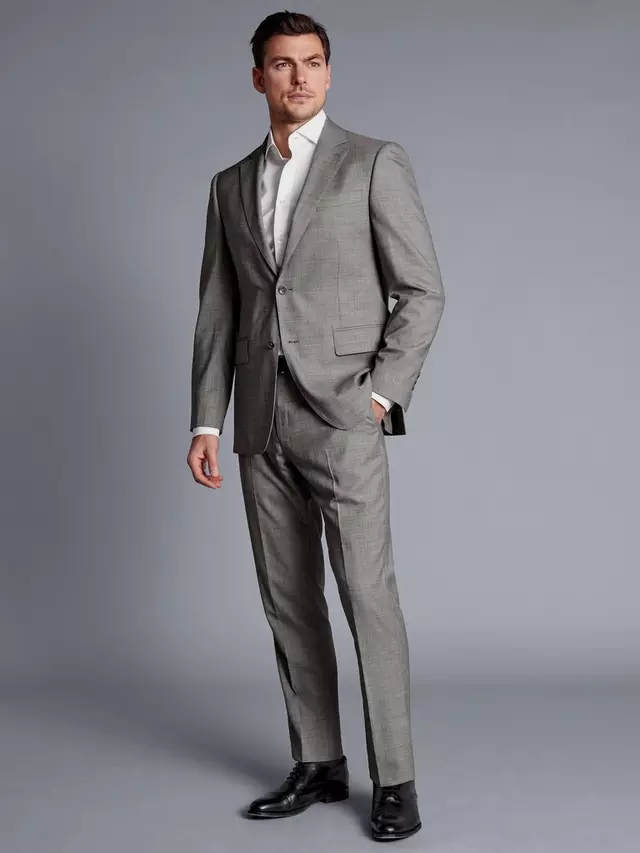 

Куртка Charles Tyrwhitt Slim Fit Sharkskin Weave Suit, цвет light/grey