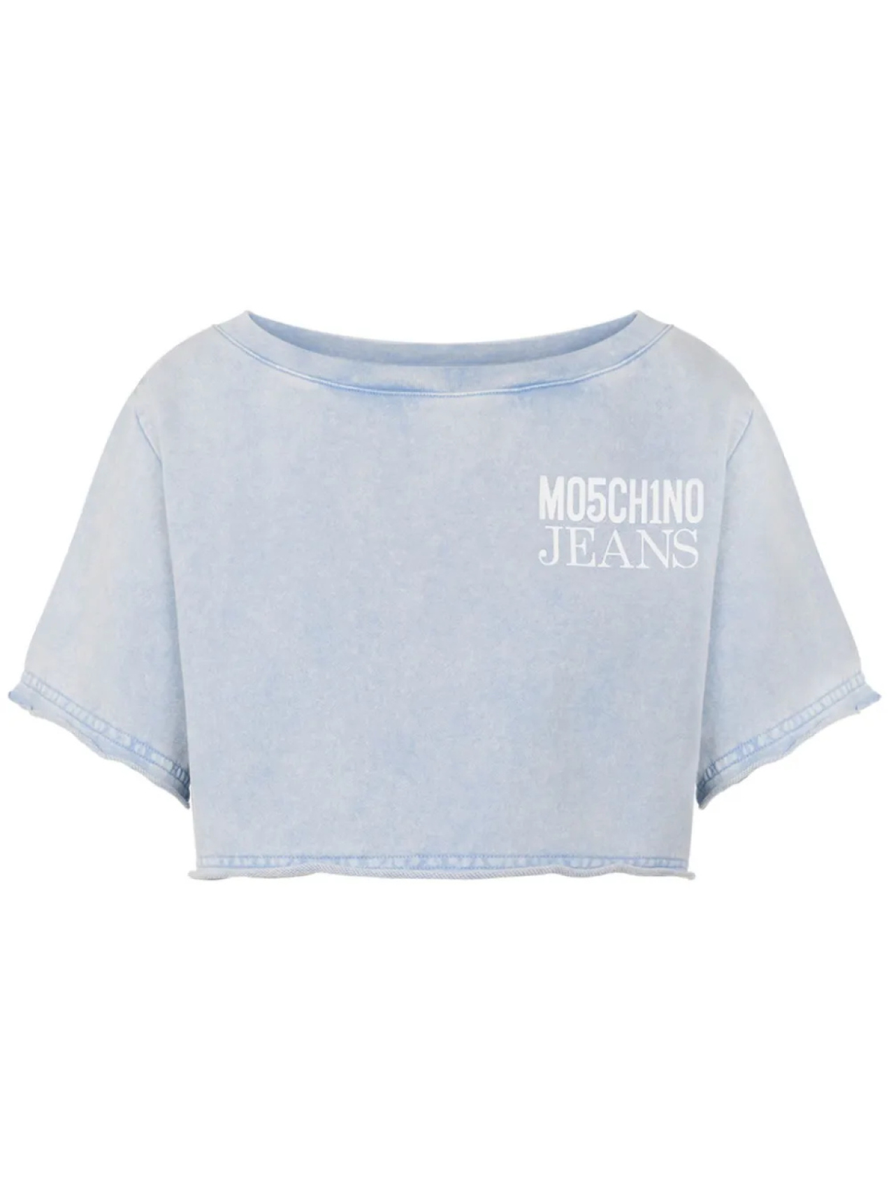 

Укороченная джинсовая футболка MOSCHINO JEANS, синий