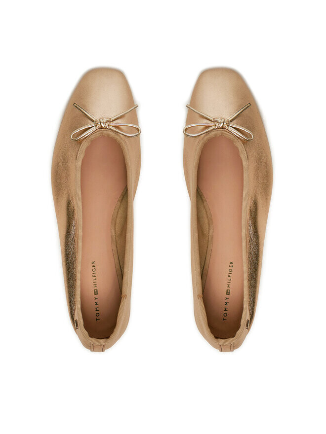 Балетки Tommy Hilfiger Ballerina Soft Leather Metallic FW0FW08452, золотой — фото 4