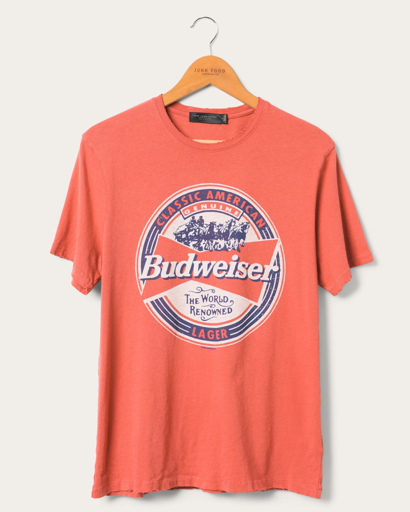 

Футболка Budweiser Classic American Vintage Junk Food Clothing, цвет rustic