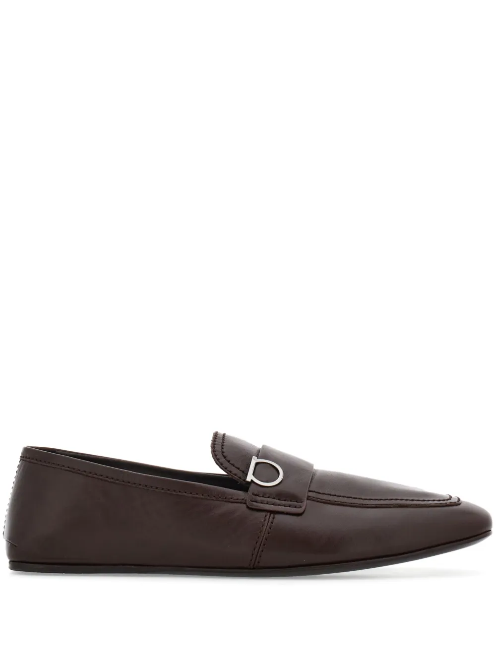 

Лоферы с пряжкой Gancini Ferragamo, коричневый