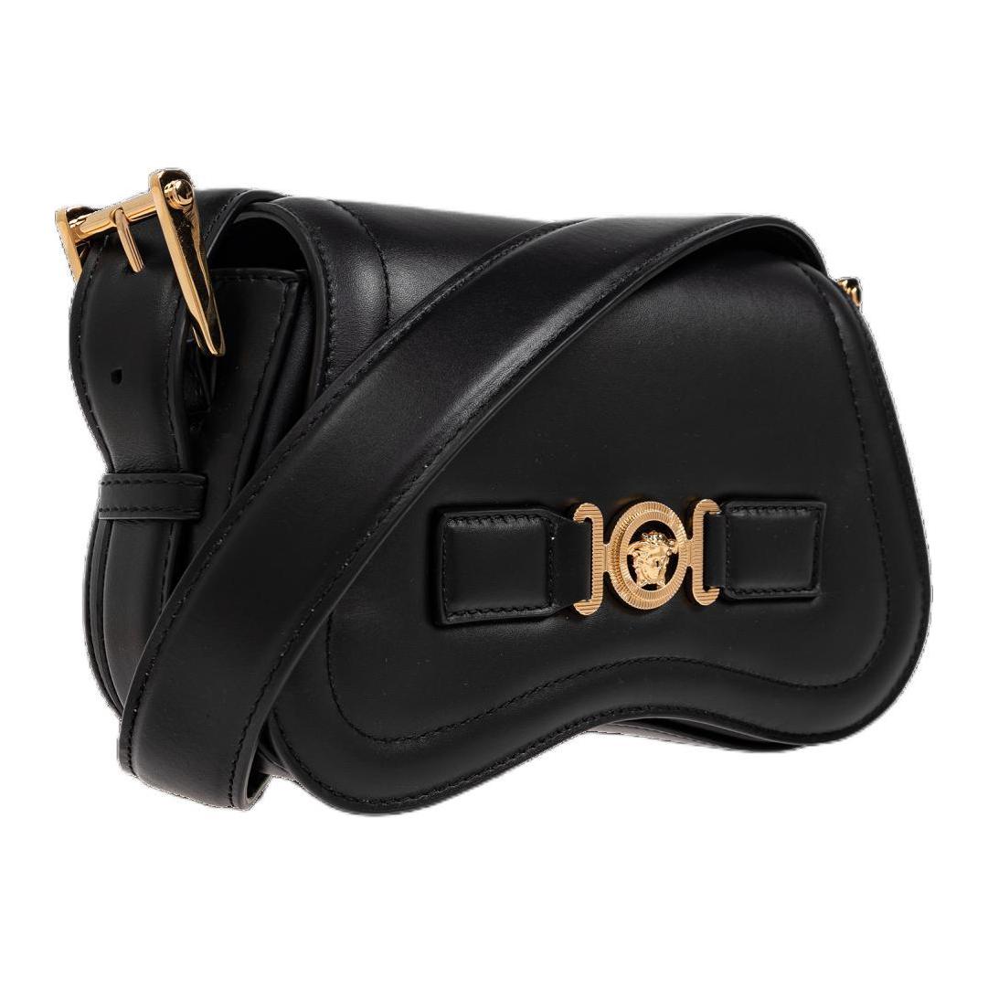 VERSACE Кожаная поясная сумка Fansizhe, мужская наплечная сумка black — фото 2