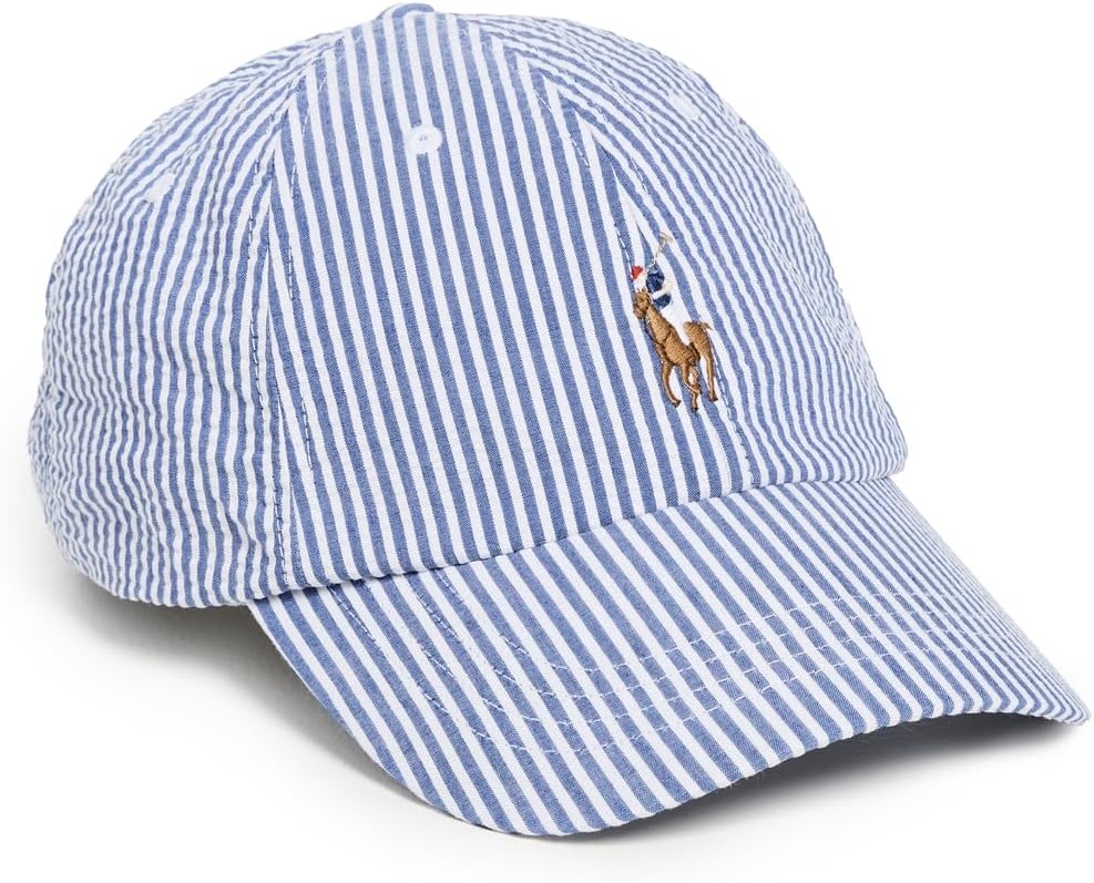 

POLO RALPH LAUREN мужская классическая спортивная кепка из стрейч-ситца, Cruise Royal Seersucker