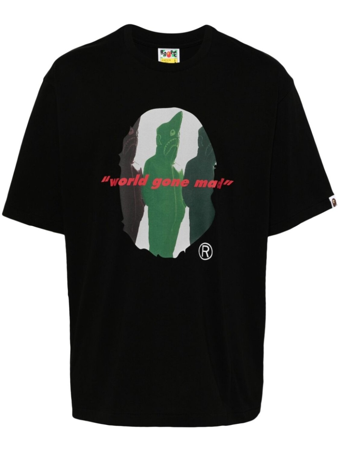 

A BATHING APE футболка с принтом головы обезьяны Акулы Синдзи, черный