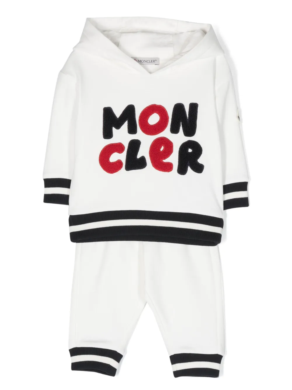

Спортивный костюм с вышитым логотипом Moncler Enfant, белый