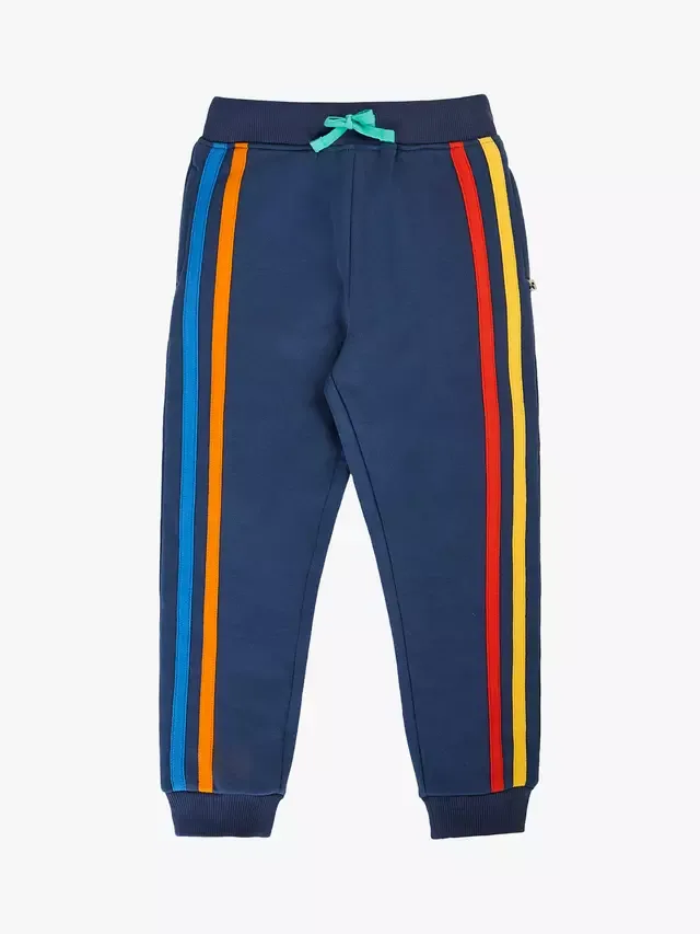 Детские хлопковые полосатые спортивные брюки Alden, темно-синие Frugi