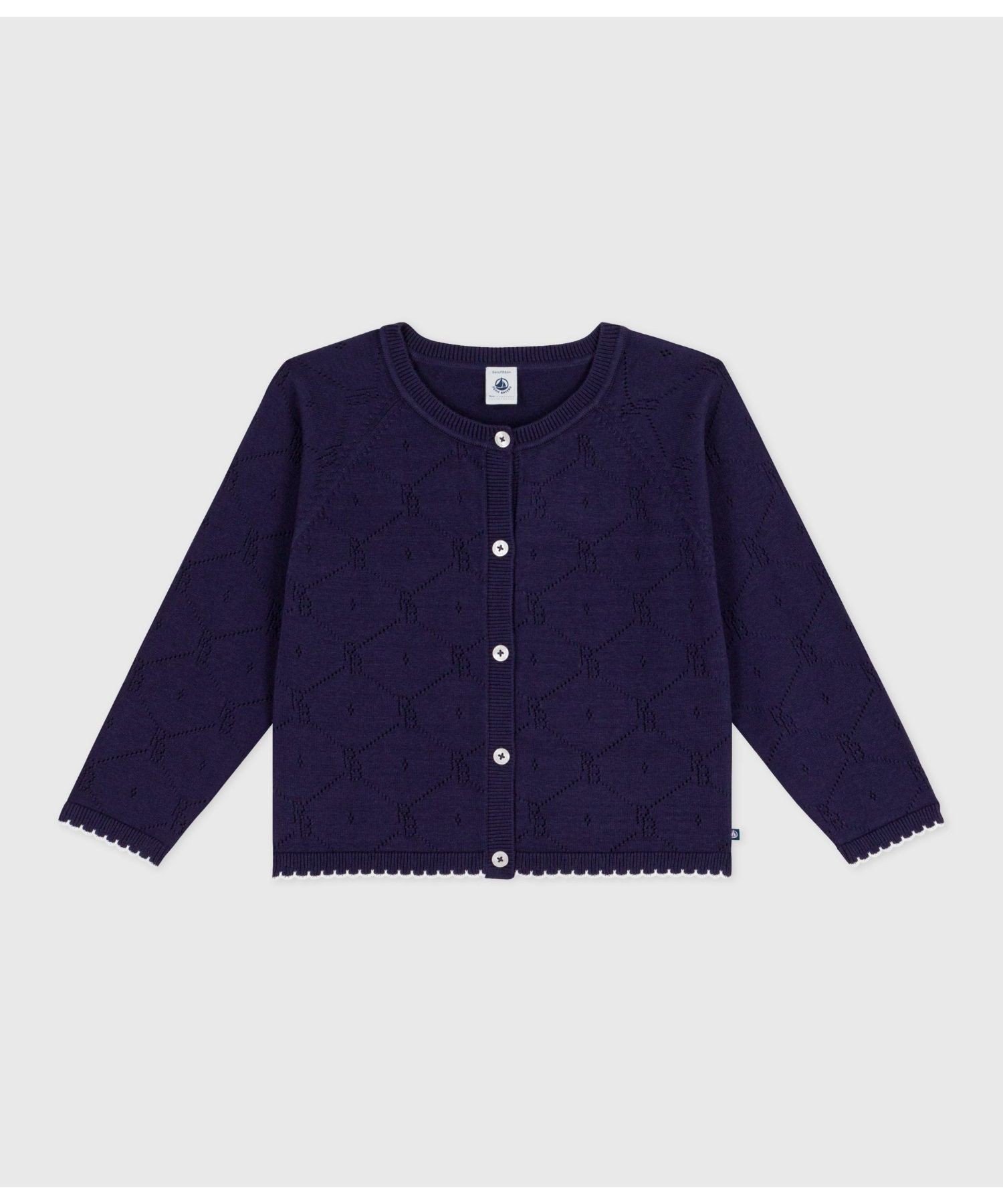 Ажурный вязаный кардиган PETIT BATEAU, Blue