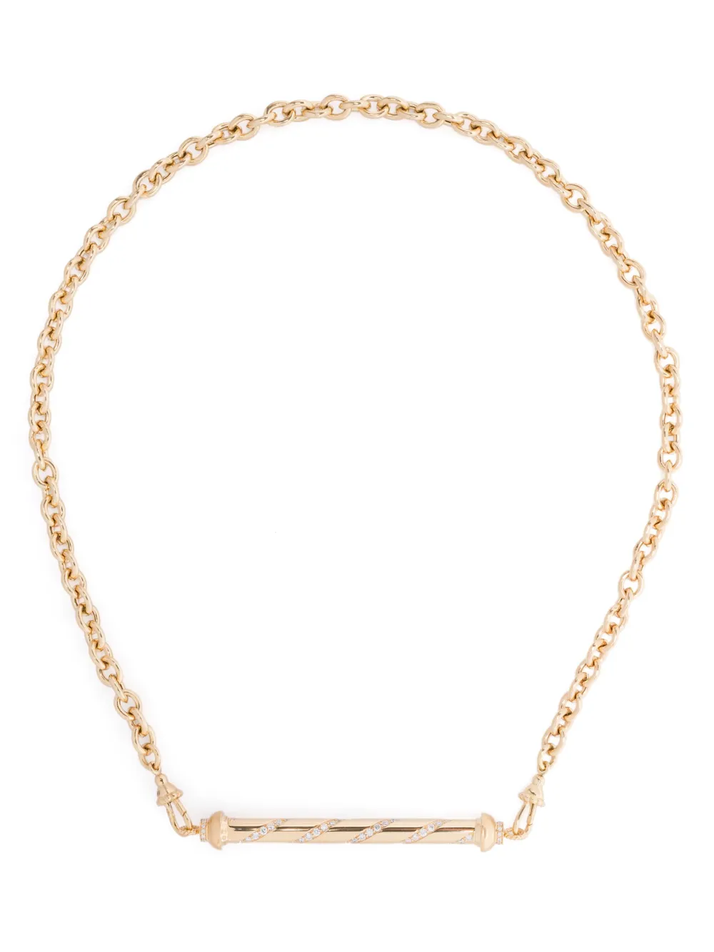 

Колье Candy Cane Pendant on Rosa Classic Chain из желтого золота Marie Lichtenberg, золотой