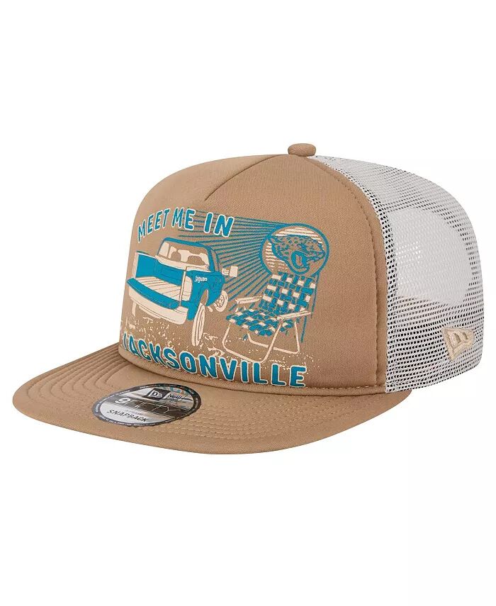 

Мужская светло-коричневая кепка Jacksonville Jaguar Meet Me 9FIFTY Snapback New Era, бежевый