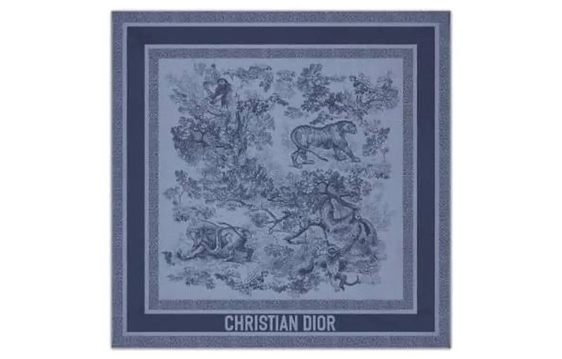 

Шёлковый платок женский синий DIOR