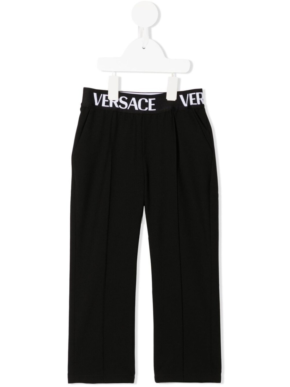 

Прямые брюки с логотипом Versace Kids, черный